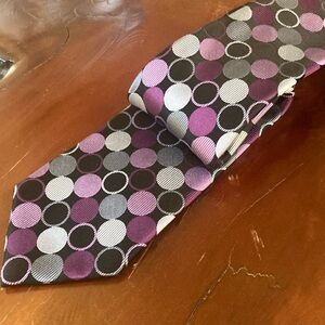 Vintage Michael Kors Black and Purple Polka Dot Tie